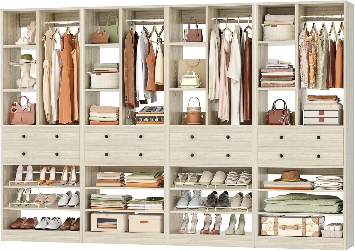 Homieasy 112 Inch (9.2 FT) Freestanding Wardrobe Closet Organizer