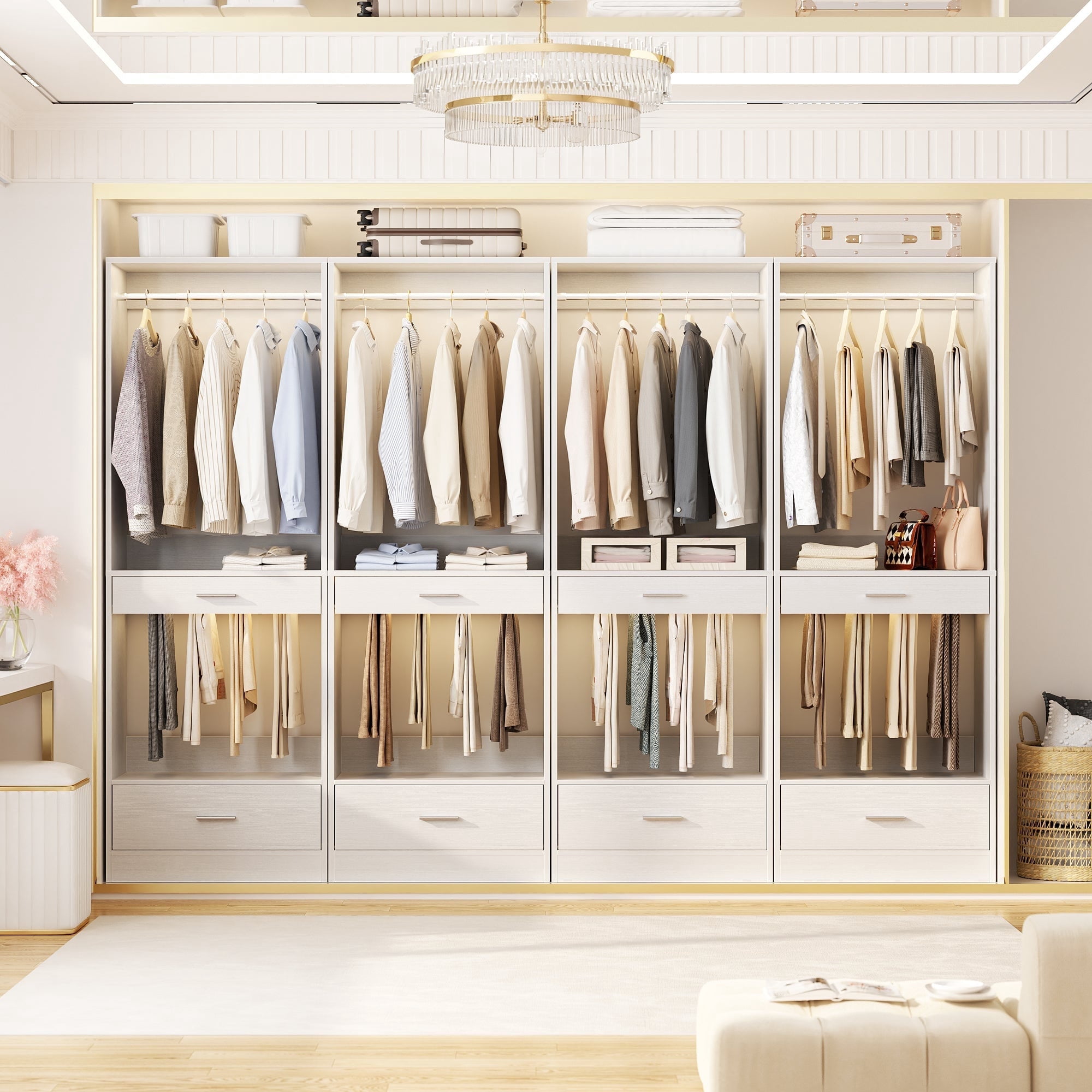 Homieasy 94.4''(7.9ft) Closet System Freestanding with Drawers, Walk-in
