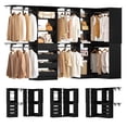 thumbnail image 1 of Homieasy 96"-128" 2-Piece Freestanding Closet System, Corner Wardrobe Organizer with Drawers & Shelves for Bedroom/Living Room,Black, 1 of 6