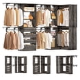 thumbnail image 1 of Homieasy 96"-128" 2-Piece Freestanding Closet System, Corner Wardrobe Organizer with Drawers & Shelves for Bedroom/Living Room,Gray Oak, 1 of 6