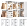 thumbnail image 1 of Homieasy 96"-128" 2-Piece Freestanding Closet System, Corner Wardrobe Organizer with Drawers & Shelves for Bedroom/Living Room，White, 1 of 6
