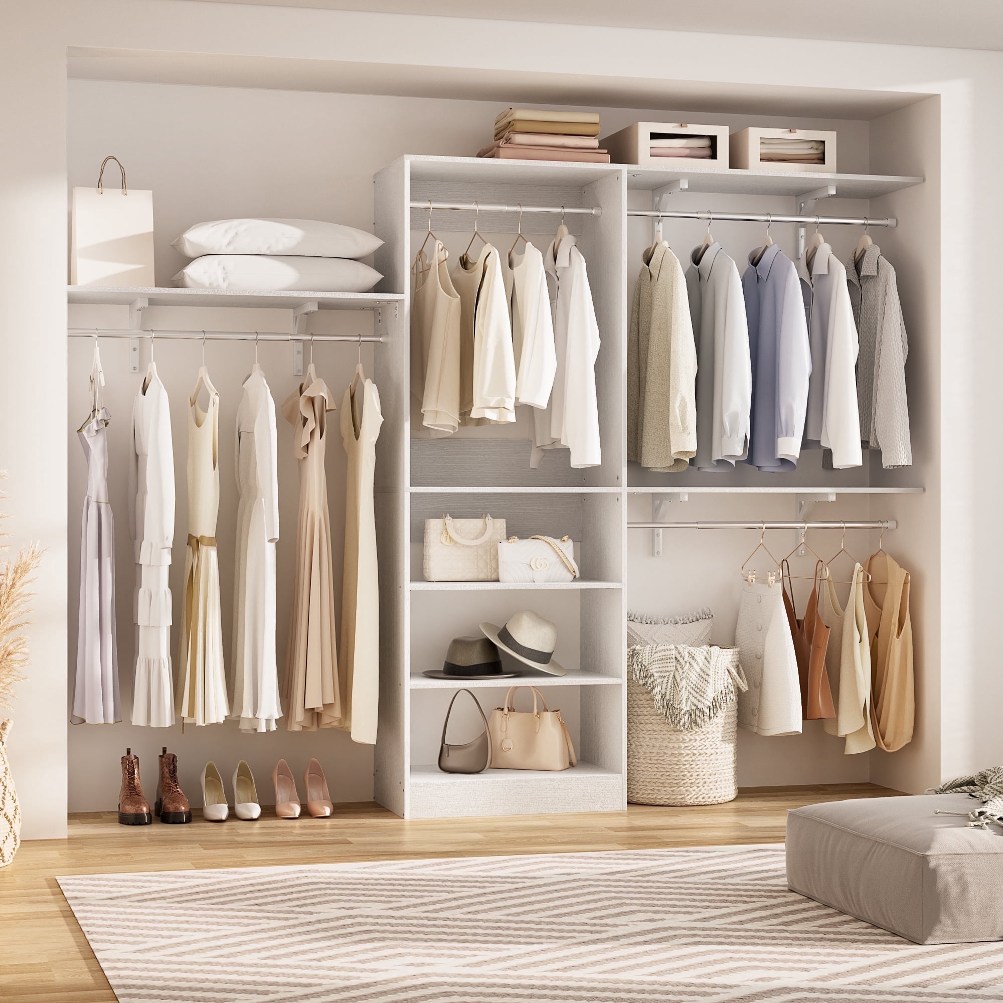 m’s closet Homieasy 96'' Free Standing Closet System, 8FT Organizer, Heavy