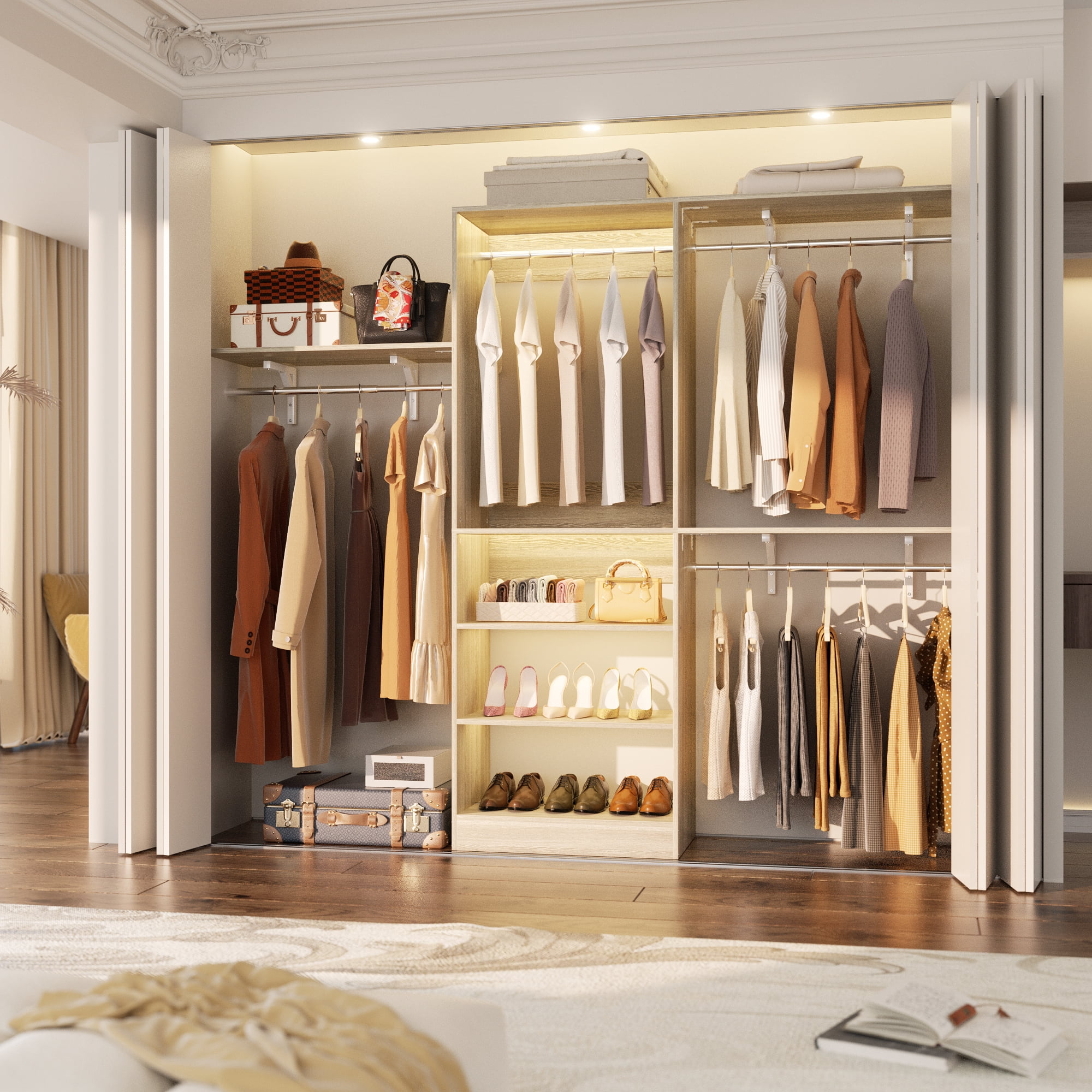 Homieasy 96 Free Standing Closet System 8FT Organizer Heavy Duty