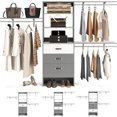 thumbnail image 1 of Homieasy 96 Inches Closet System, 8FT Walk In Closet Organizer with 3 Shelving Towers, Heavy Duty Clothes Rack with 3 Drawers, Built-In Garment Rack, 96" L x 16" W x 75" H, White and Grey, 1 of 8
