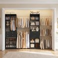 thumbnail image 1 of Homieasy Adjustable Walk-in Closet System, 10.7FT (72"-128.6") with 4 Wooden Drawers, 6 Hanging Rods, 3-Tier Shoe Rack & Grid Cubes, Heavy-Duty 1000LBS Capacity for Bedroom Organization,Black, 1 of 6