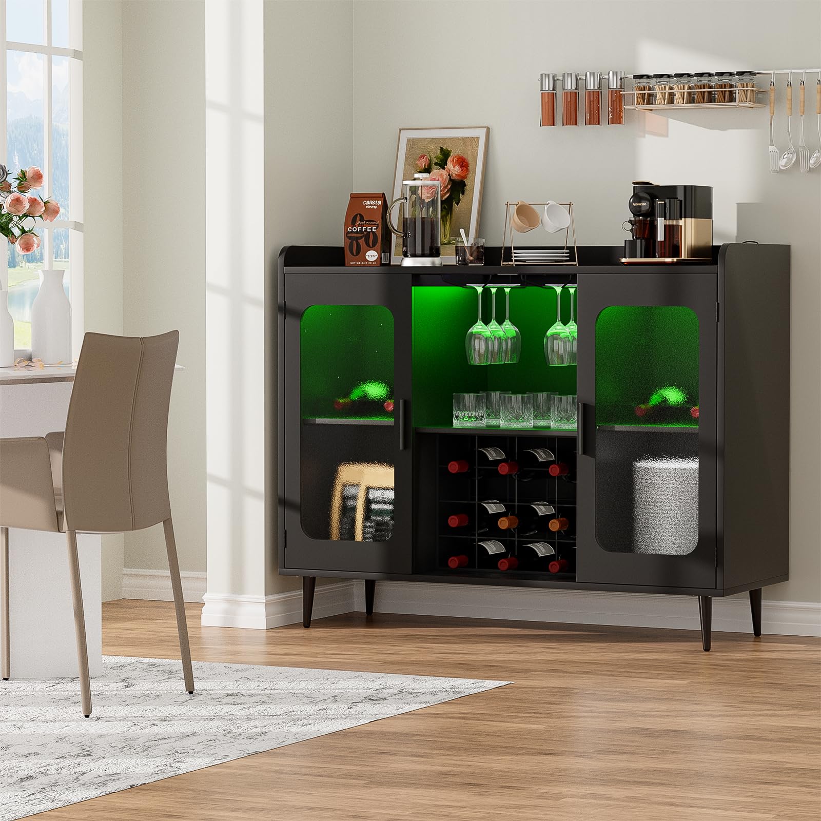 Sheena Contemporary Bar Cabinet, Black - Walmart.com