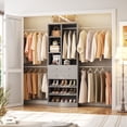 thumbnail image 1 of Homieasy Closet System, 2.4–8.8 FT Closet Organizer System with 2 Drawers, 5 Hanging Rods and Shoe Racks for Walk-in Closet, Bedroom, Gray, 1 of 9