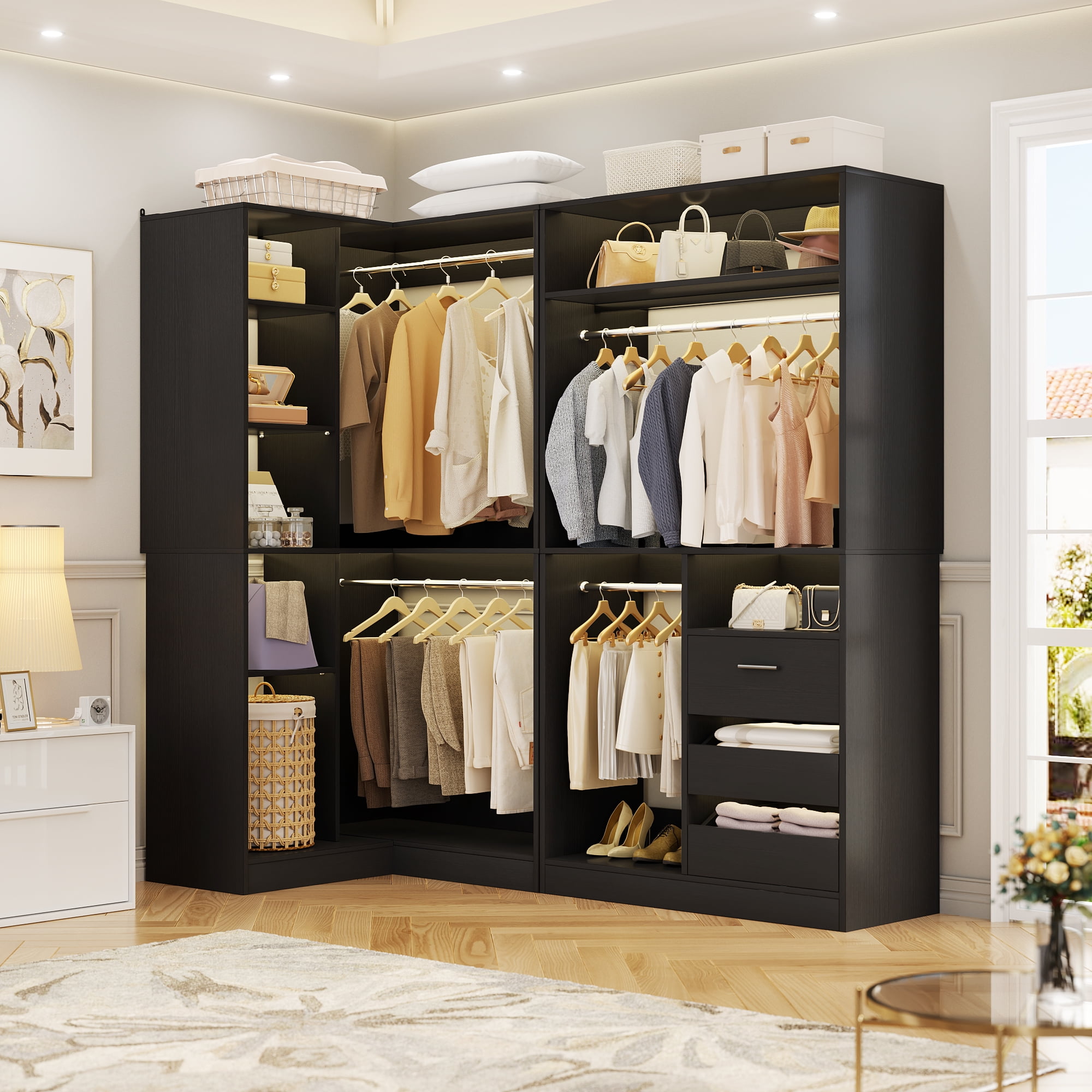Homieasy Closet System with 2 Sets, 72'' Freestanding Closet