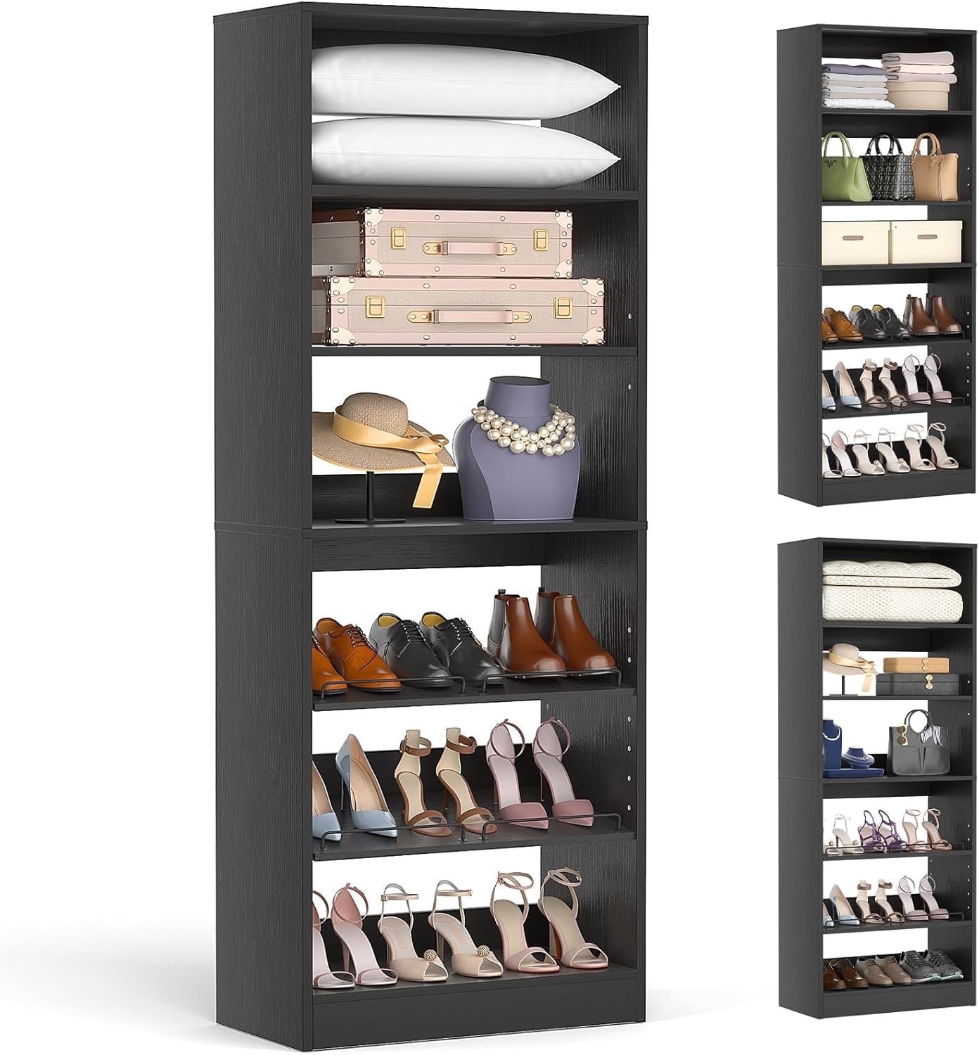 Homieasy Closet System, 25 Inch Freestanding Closet Shoe Organizer