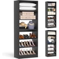 thumbnail image 1 of Homieasy Closet System, 25 Inch Freestanding Closet Shoe Organizer, Standalone Wood Shoe Shelves, Heavy Duty Walk in Closet Tower for Bedroom, Mudroom and Entryway, Black, 1 of 8
