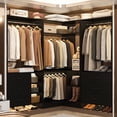 thumbnail image 1 of Homieasy 86.8" W Closet System with 6 Drawers and 4 Hanging Rods, Black, 1 of 8