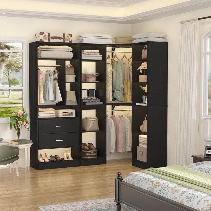 Homieasy Closet System Closet Organizer, Wood Closet Organizer System