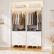 Homieasy 4ft Closet System with Wooden Drawers Set of 2, White
