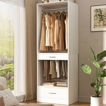 Homieasy Closet System with Drawers and Hanging Area, 23.6" Walk-in Closet Organizer Unit for Small Space, 23.6"x15.7"x80"