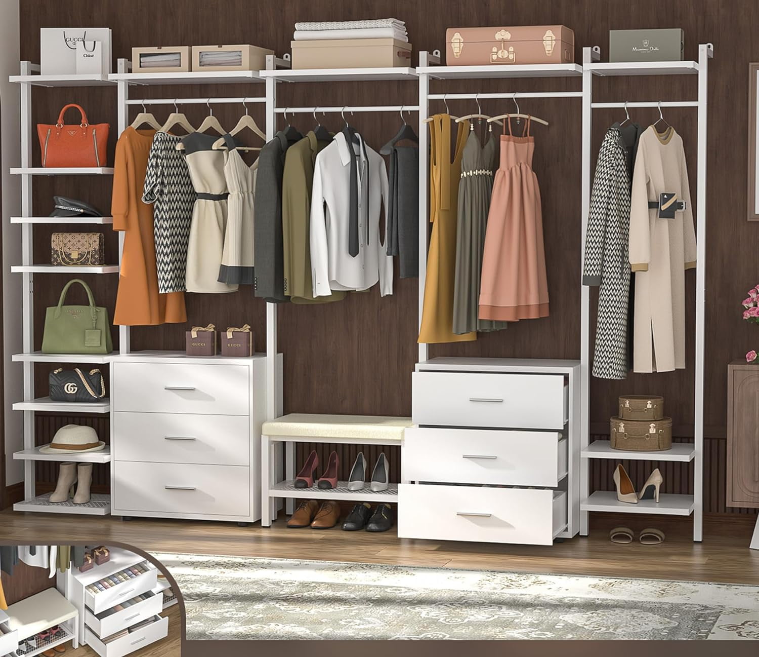 Wall mounted deals drawers closet