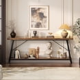 thumbnail image 1 of Homieasy Console Table with Charging Station, 70.9 Inch Extra Long Sofa Table with 2 Tier Storage Shelf, Industrial Hallway Entry Table Behind Couch Table, Rustic Brown, 1 of 7