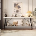 thumbnail image 1 of Homieasy Console Table with Charging Station, 70.9 Inch Extra Long Sofa Table with 2 Tier Storage Shelf, Industrial Hallway Entry Table Behind Couch Table, White, 1 of 7