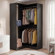 Homieasy 32 W Corner Closet System with Hanging Rod, Black
