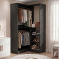 thumbnail image 1 of Homieasy 36'' W Corner Closet System with Hanging Rods, Black, 1 of 7