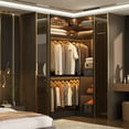 thumbnail image 1 of Homieasy Corner Closet System with Shelves, 34’’ Closet Organizer System with Hanging Rods, Wood Walk-in Closets for Corner Small Space,Freestanding Corner Tower, L Shaped Garment Rack, Black, 1 of 6