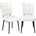 thumbnail image 1 of Homieasy Dining Chairs Set of 2, Upholstered Dining Room Kitchen Chairs with Thick Cushion, High Backrest, Metal Legs, Mid Century Modern Side Chair for Home Living Room Cafe Restaurant, White, 1 of 8