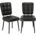 thumbnail image 1 of Homieasy Dining Chairs Set of 2, Upholstered Dining Room Kitchen Chairs with Thick Cushion, High Backrest, Metal Legs, Mid Century Modern Side Chair for Home Living Room Cafe Restaurant, Black, 1 of 8