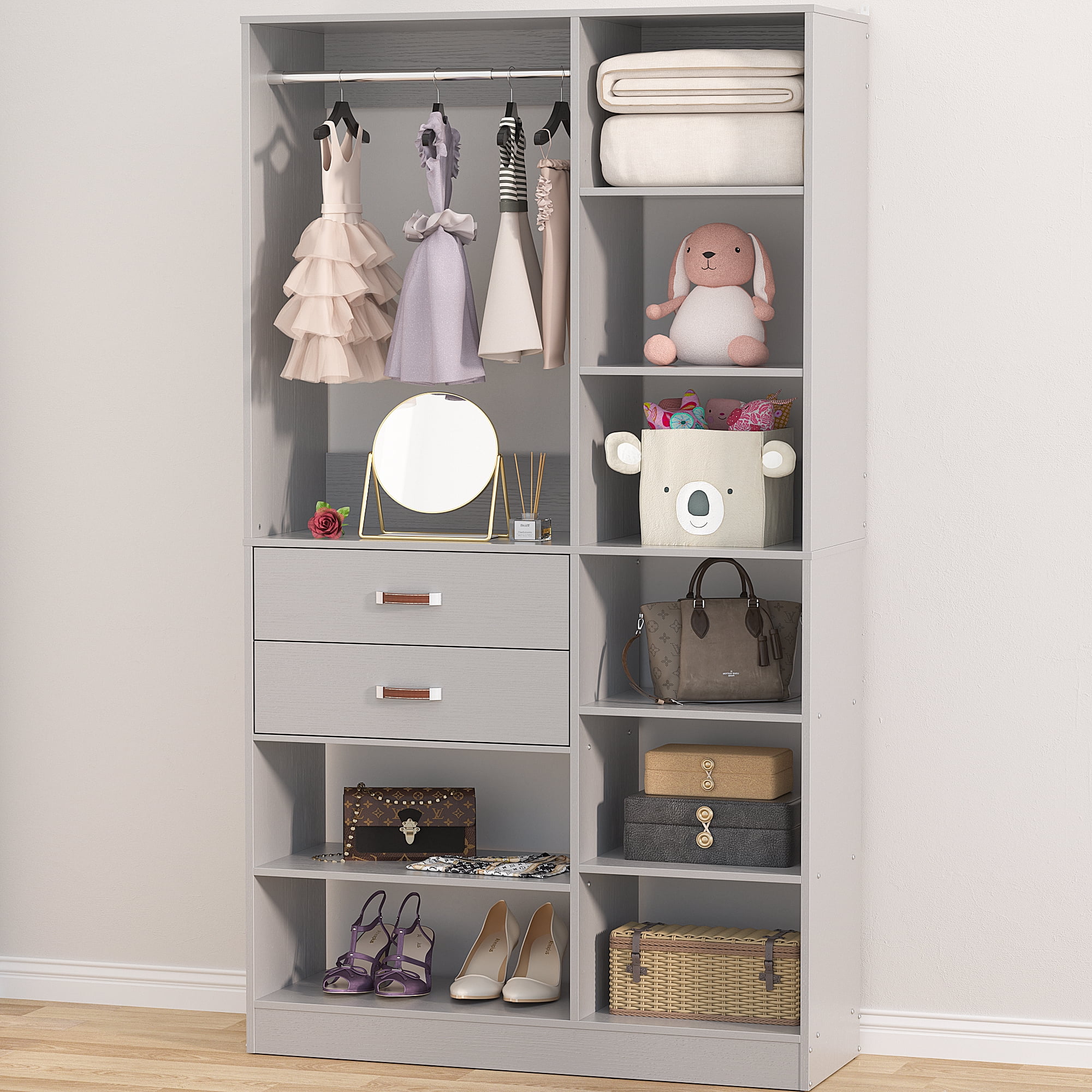 Homieasy Freestanding Closet System, 40 Inches Stand-Alone