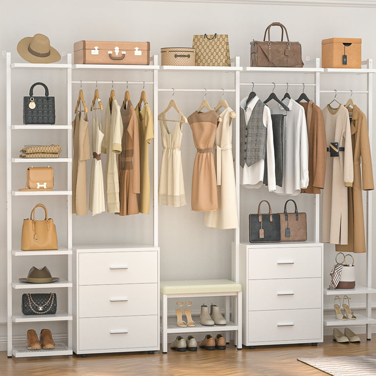 Homieasy Heavy Duty Wall Mounted Clothing Rack with 6-Drawers