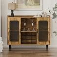 thumbnail image 1 of Homieasy Home Coffee Bar Cabinet with Power Outlet and LED Lights, Rustic Brown, 1 of 7
