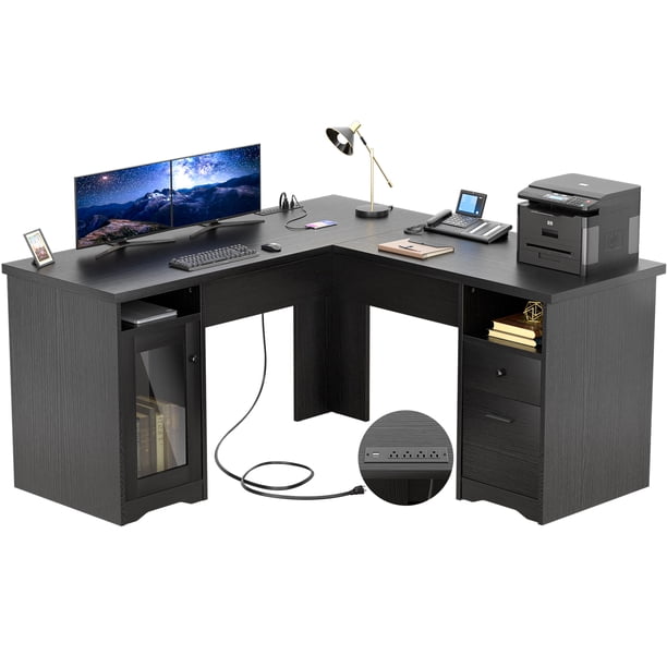 Scrivania Per Computer Con Scaffale Reversibile, 5 Vani Portaoggetti Colore Bianco 122 Cm L X 50 Cm P X 140 Cm A 89686565