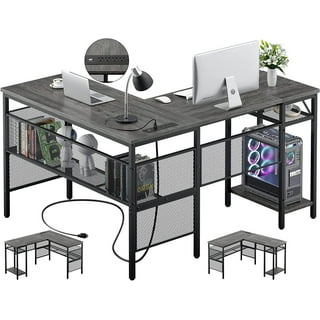 Bestier Computer 32 Inch Modern Mini Style Office Desk With Adjustable  Metal Frame, Storage Bag, And Working Table For Small Bedroom Space, Grey :  Target