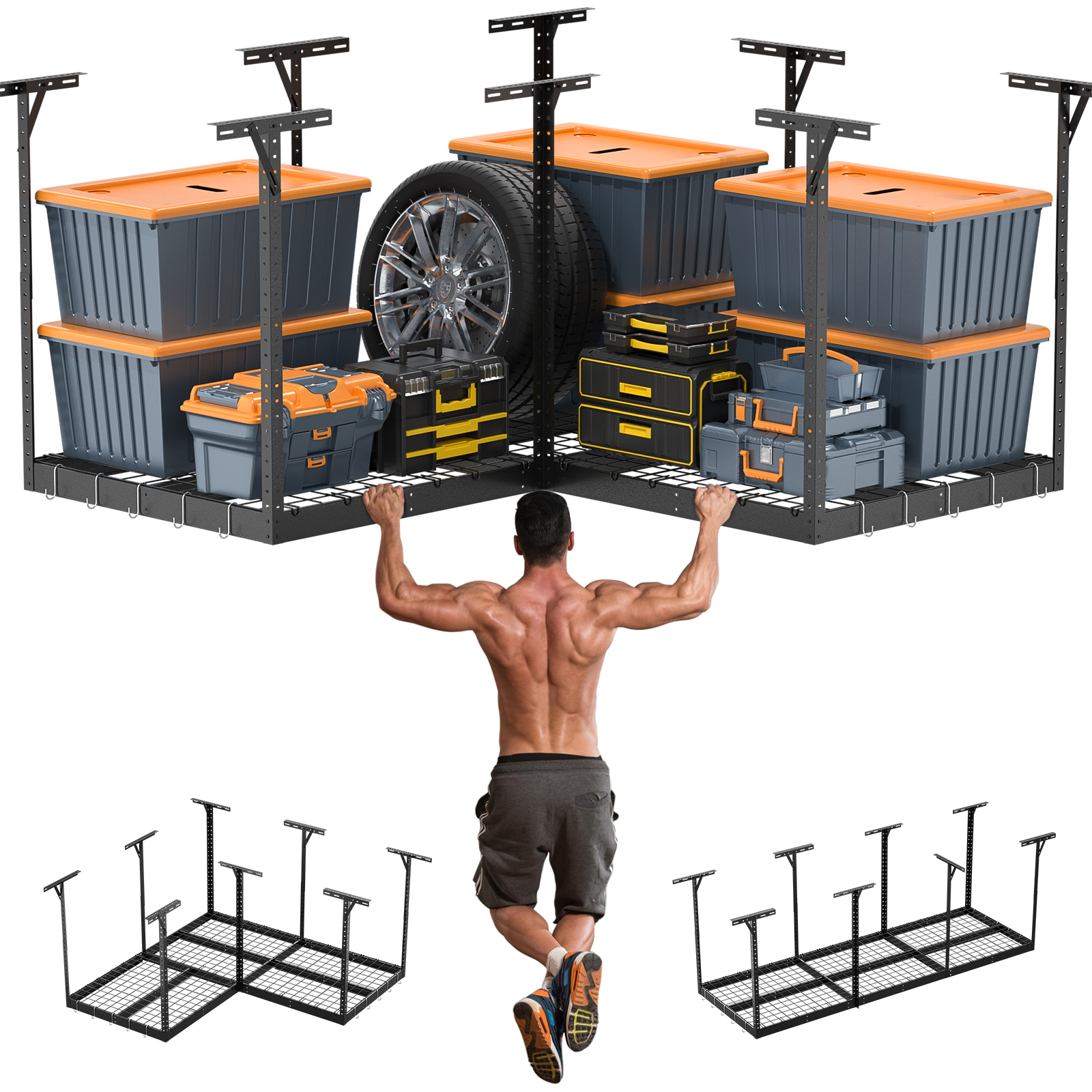 Ceiling SAM Tote Slide 2.0 Garage Ceiling Mounted Tote Storage Rack