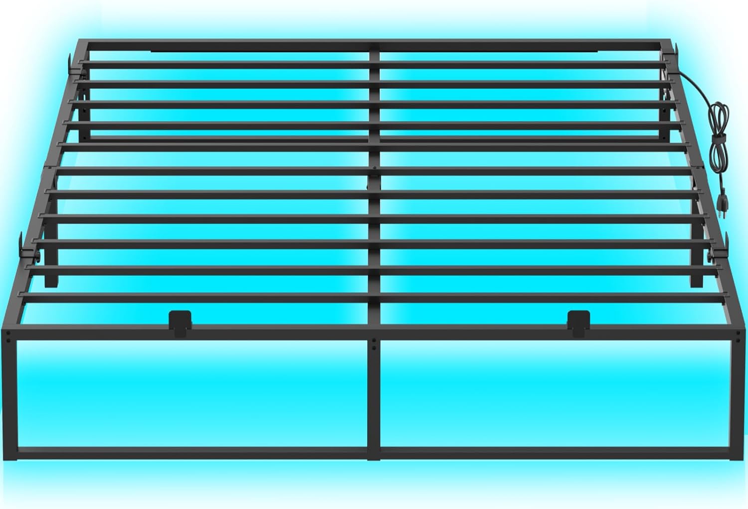 Homieasy Metal Bed Frame with Charging Station and LED Lights, 14 Inch