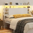 thumbnail image 1 of Homieasy Queen Headboard with Storage, Headboards with Power Outlets and Smart LED Light, Sturdy Head Board for Queen Size Bed, White, 1 of 7