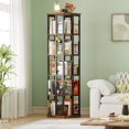 thumbnail image 1 of Homieasy Rotating Bookshelf, 360 Display Wood Spinning Bookshelves, 5 Tier Floorstanding Narrow Bookcase, Corner Bookshelf for Small Space, Rustic Brown, 1 of 7