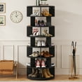 thumbnail image 1 of Homieasy Rotating Shoe Rack Tower, 7-Tier Spinning Shoe Rack 360 Revolving Shoe Rack Organizer for Closet, Display Round Storage Carousel Shoes Closet Organization, Black, 1 of 7