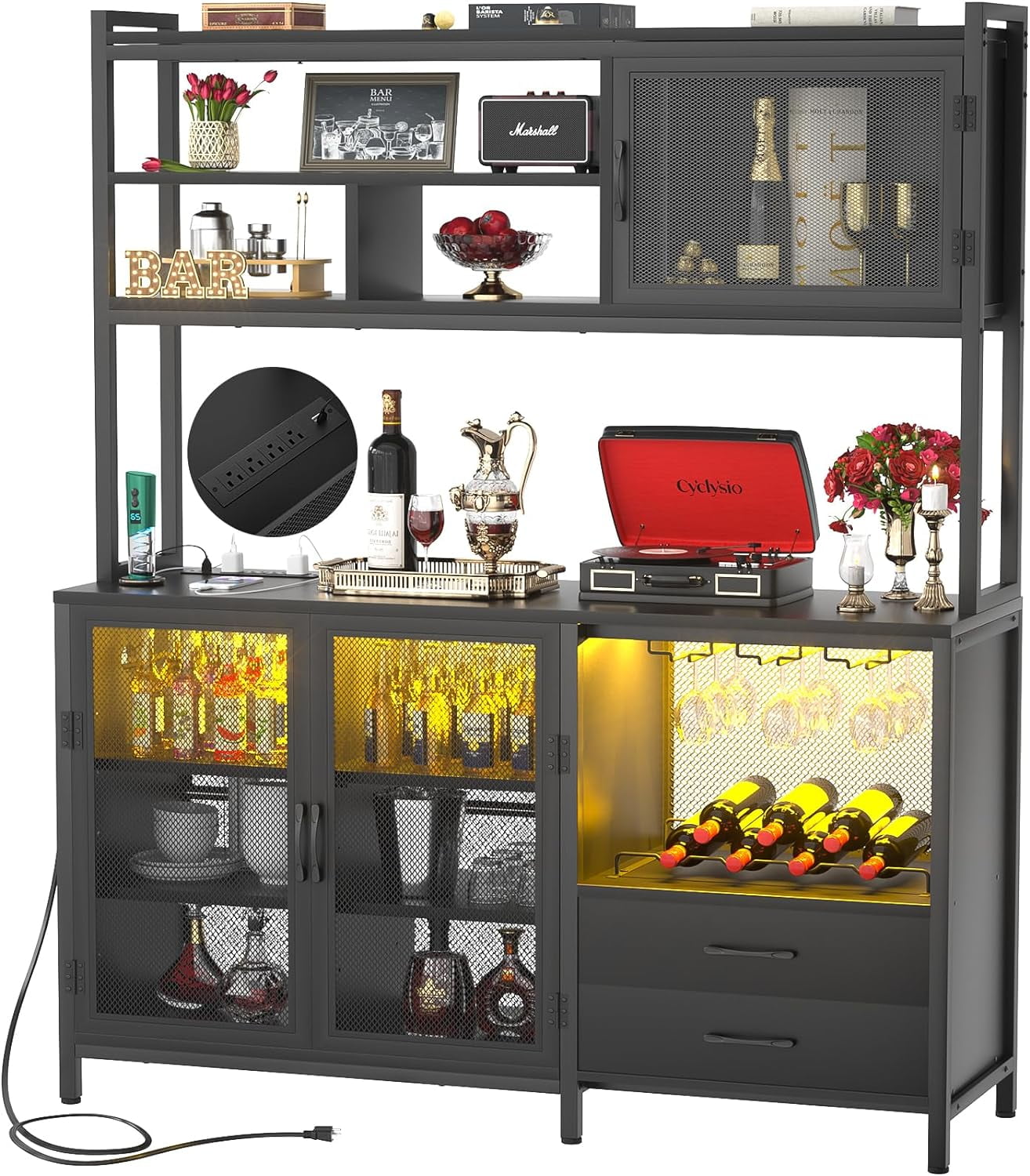 Homieasy Sideboard Buffet with Drawer, Coffee Bar with