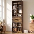 thumbnail image 1 of Homieasy Tall Closet Organizer with 2 Drawers, 79.7" Narrow Freestanding Storage Cabinet, Space-Saving Wood Garment Organizer for Bedroom, Entryway,Rustic Brown, 1 of 7