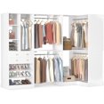 thumbnail image 1 of Homieasy Walk-in Closet System 2-Piece Set, 90.5" Closet Organizer with 2 Wooden Drawers & Hanging Rods, Reversible Wardrobe Closet with Corner, for Bedroom, Closet, 90.5" x 31.5"W x 80"H, White, 1 of 7