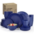 thumbnail image 1 of Homienly 40-Piece Wheat Straw Dinnerware Set, Service for 8, Dinner Plates, Bowls & Cups, Microwave & Dishwasher Safe, Blue, 1 of 9