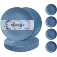 thumbnail image 1 of Homienly Wheat Straw Dinner Plate Set of 8, 9 Inch, Unbreakable Microwave Dishwasher Safe Household Tableware Alternative to Plastic, Plastic Dinner Plates, Blue, 1 of 8