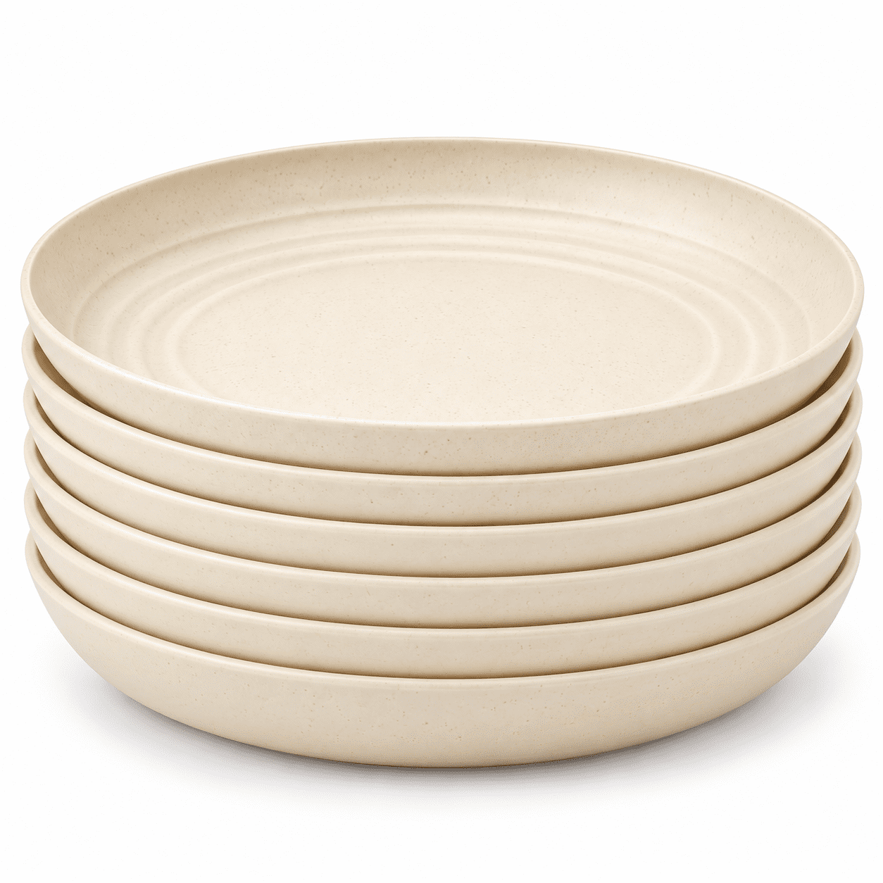 Homienly Lunch Plates Set of 6, 9 Inch Beige Wheat Straw Plates ...