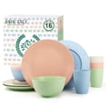thumbnail image 1 of Homienly 16-Piece Wheat Straw Dinnerware Set, Plates, Bowls & Cups, Microwave & Dishwasher Safe, Multi Light, 1 of 8