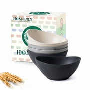 Homienly Wheat Straw Small Bowls, Unbreakable Snack Bowls,10 OZ Plastic Bowls Alaternative for Soup,Chip,Cereal,Microwave & Dishwasher Safe Bowls for Kithcen,Camping,Picnic6PCS,Grey Stone