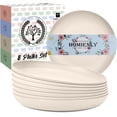 thumbnail image 1 of Homienly Wheat Fiber Dinner Plates, 8-Pack 9 inch, Unbreakable, Microwave & Dishwasher Safe, Plate Set and Plastic Dinner Plates for Kitchen, Camping, Picnic and RV, Salad Plates, Beige, 1 of 9