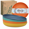 thumbnail image 1 of Homienly Wheat Straw Plates, 8 Pack 11 Inch Large Dinner Plates, Reusable and Dishwasher Safe, Classic Bright, 1 of 6