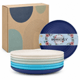 thumbnail image 1 of Homienly Wheat Straw Plates, 8 Pack 6 Inch Small Side Plate Set, Break Resistant and Easy to Clean, Island Series, 1 of 6