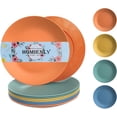 thumbnail image 1 of Homienly Wheat Straw Salad Plates, 9-Inch, 8-Piece Set - Unbreakable, Microwave & Dishwasher Safe, Reusable for Kitchen, Camping, RV, Plastic Dinner Plates, Multi-Color, 1 of 8