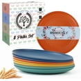 thumbnail image 1 of Homienly Wheat Straw Small Plates, 8-Pack 5.7 inch, Unbreakable, Microwave & Dishwasher Safe, Plastic Plates and Plate Set for Dessert, Salad, Appetizers, Kitchen and Party, Colorful, 1 of 9