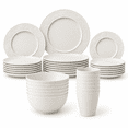 thumbnail image 1 of Homienly White Dinnerware Set, 35-Piece Wheat Straw Tableware for 7, Plates Bowls & Cups, Lightweight Reusable Unbreakable Dishes, Microwave & Dishwasher Safe, Wedding & Holiday Hosting, 1 of 8